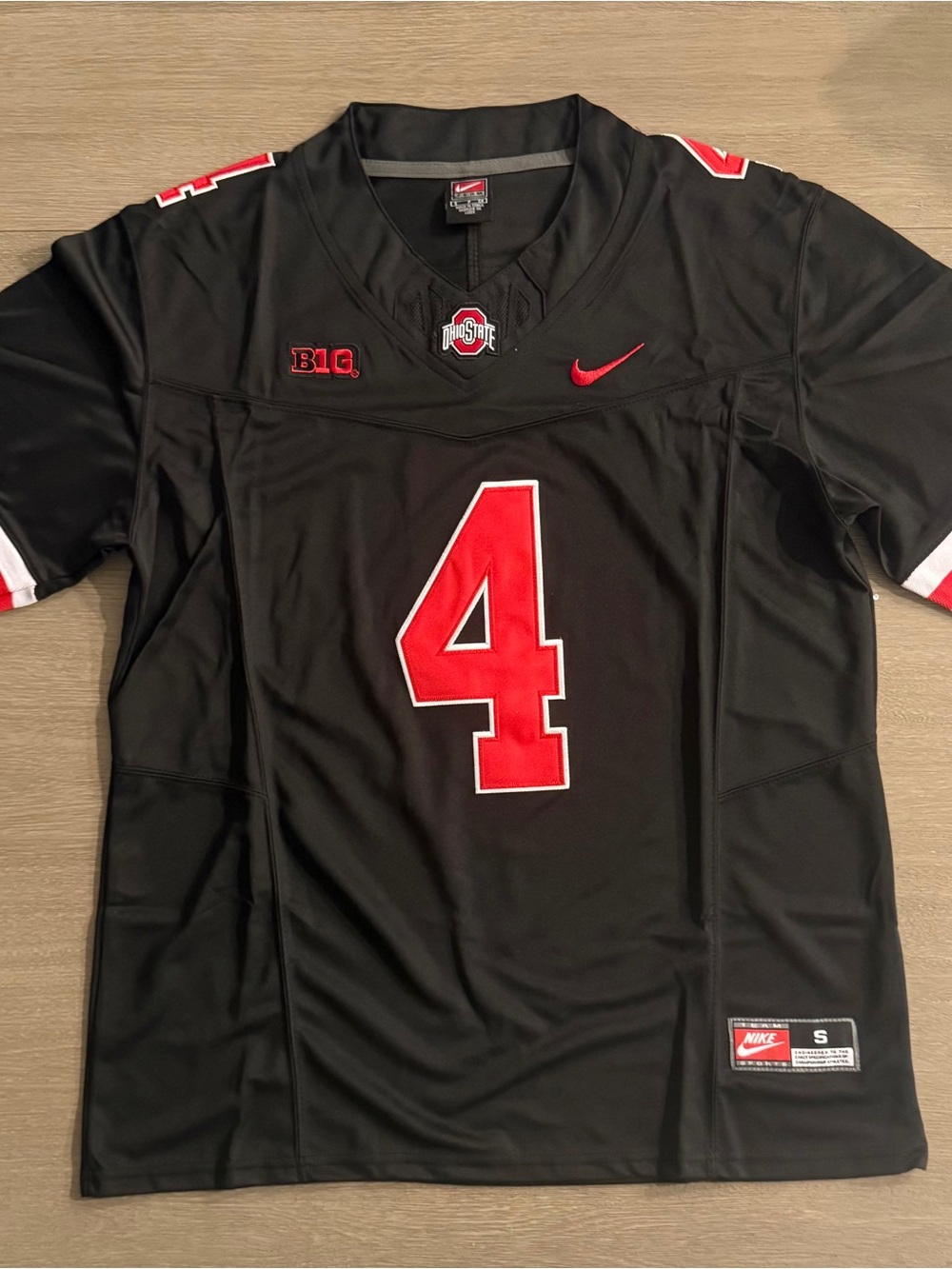 Nike Black and Red Ohio State Football Jersey #4